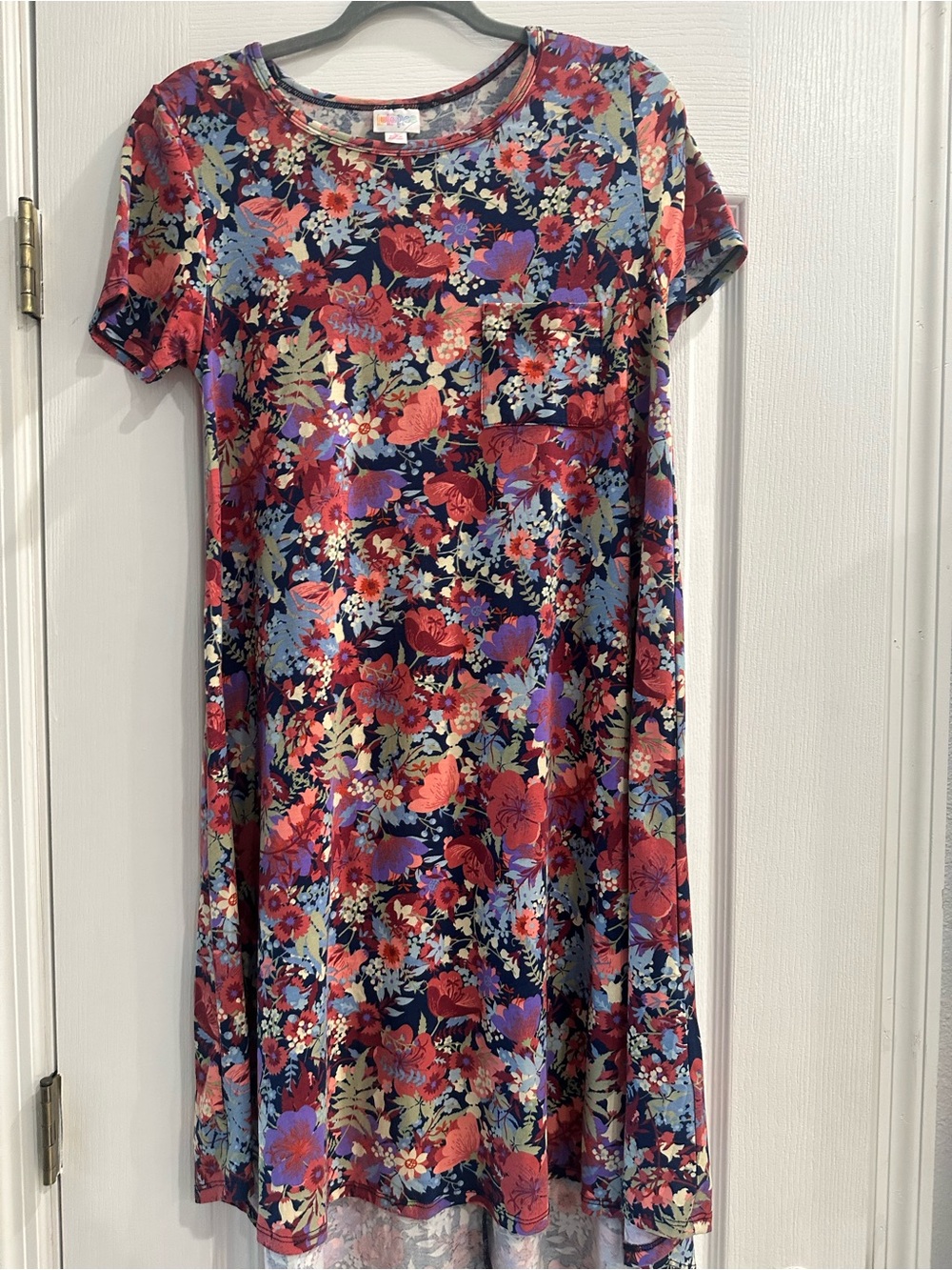 LuLaRoe Floral Swing Dress in Red, Blue, Purple